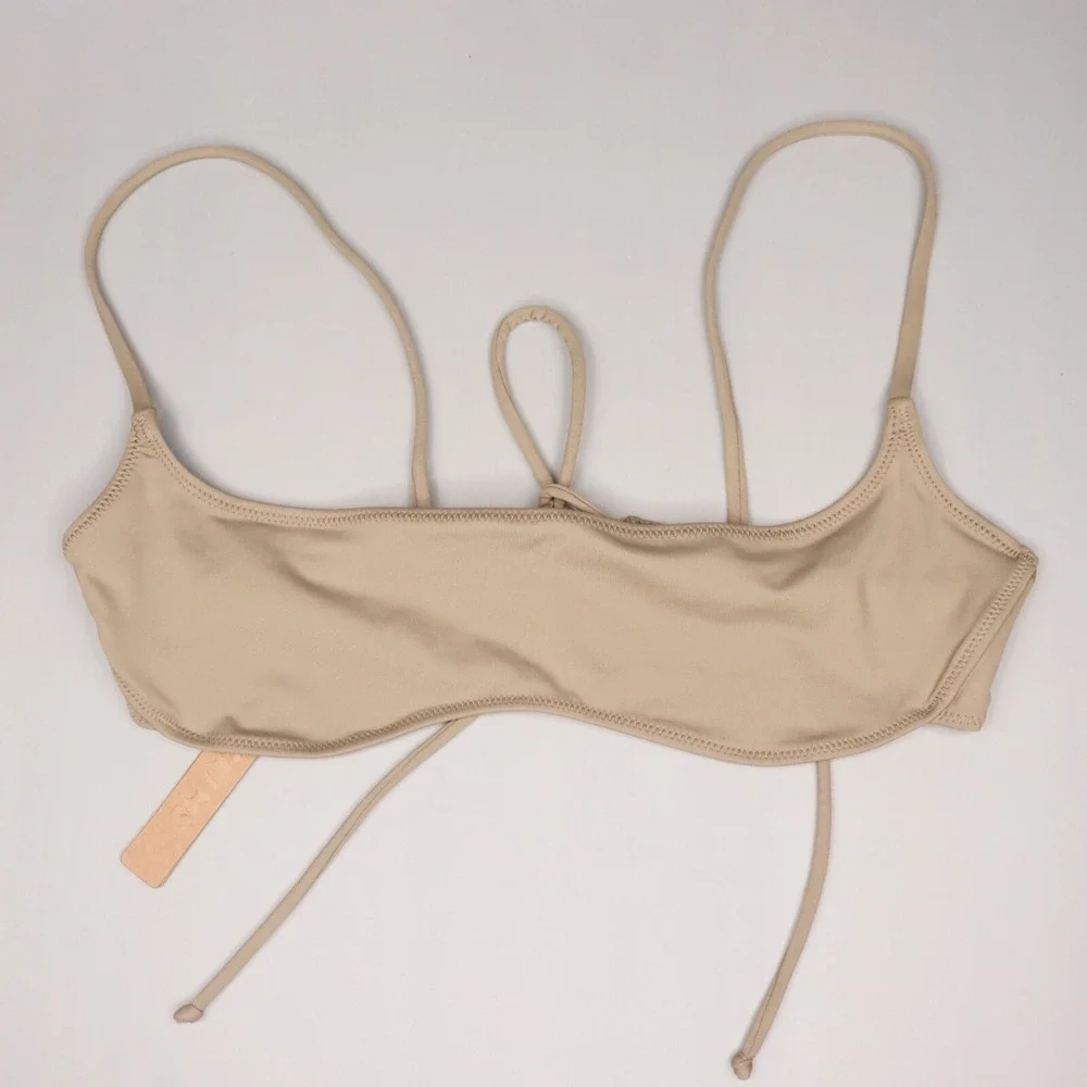 Skims Recycled Swim Micro Scoop Bikini Top Size Large in Desert BT-SCP-2785 NWT